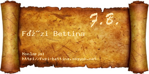 Füzi Bettina névjegykártya